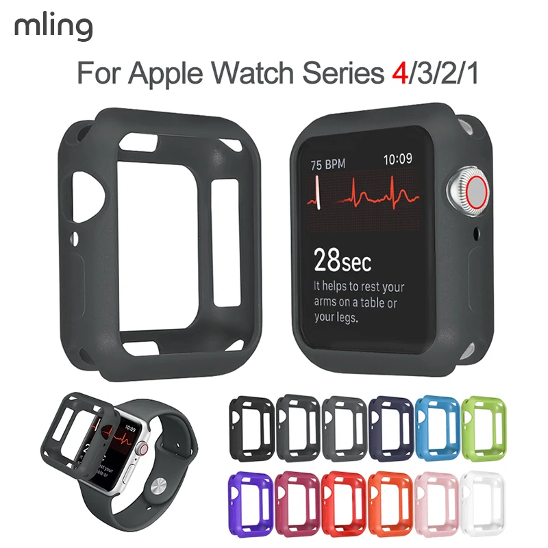 Мягкий силиконовый чехол для Apple Watch 5 4 3 2 1 38 мм 42 мм полный защитный чехол s бампер для iWatch 4/5 44 мм 40 мм защитный чехол для часов