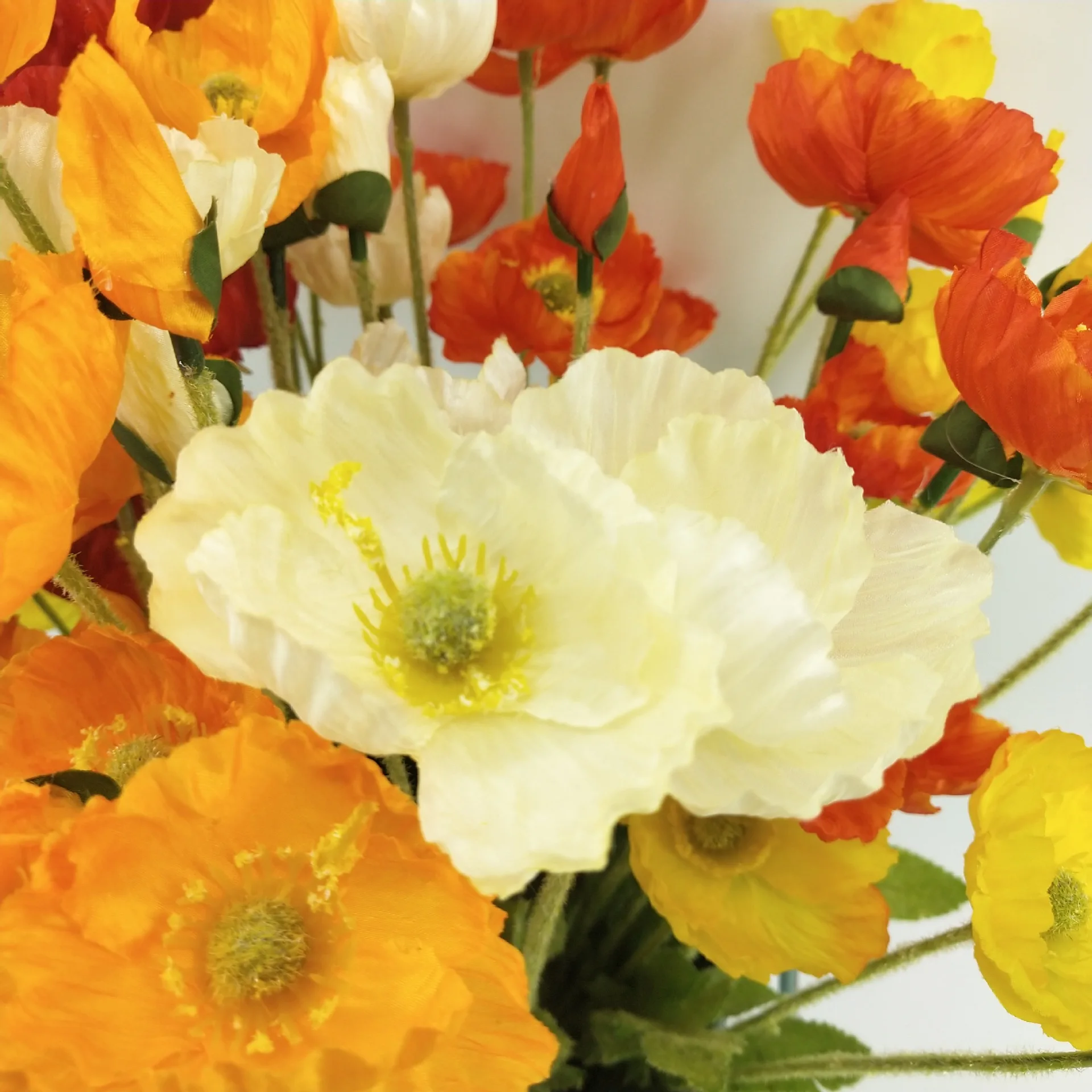 Искусственные маковые цветы букет шелковые вишни искусственное пластиковое