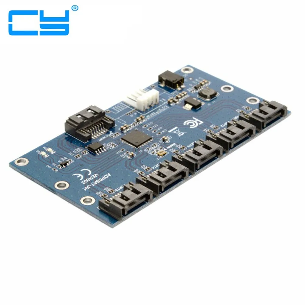 10 шт./лот SATA 1 до 5 концентратор PM маршрутизатор порт мультипликатор Riser Card Splitter