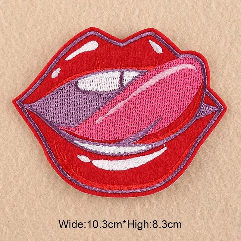 Нашивки для вышивки губами и языком аппликации на одежду стираемые