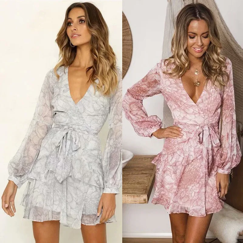 Винтажное летнее платье с принтом женское элегантное вечернее короткое бантом