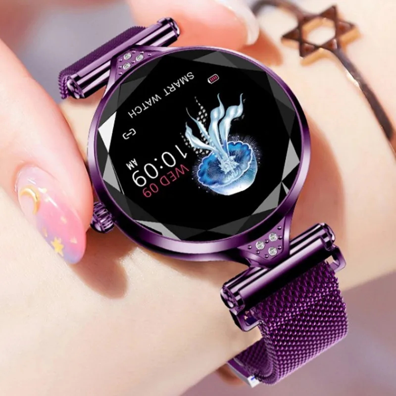 Для женщин Смарт часы браслет женский физиологический цикл smartwatch diamond сердечного ритма приборы для измерения артериального давления спорти