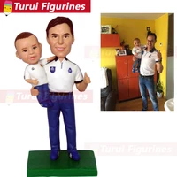 father and son custom bobblehead clay figurines suppliers from china wholesale and dropshipping polymer clay figurines dolls