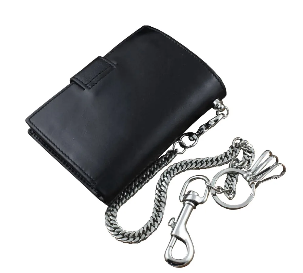 Мужской Байкер водитель грузовика из натуральной кожи винтажный кошелек с