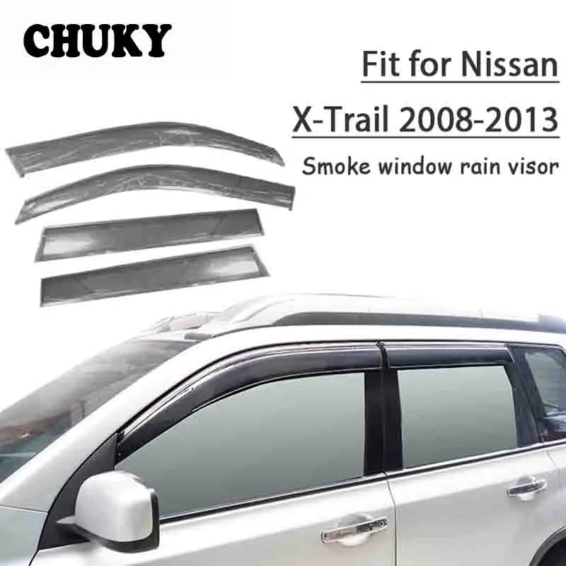 

Chuky ABS Car Window Smoke Visors Awnings Shelters Rain Shield For Nissan X-Trail T31 2008 2009 2010 2011 2012 2013 Accessories