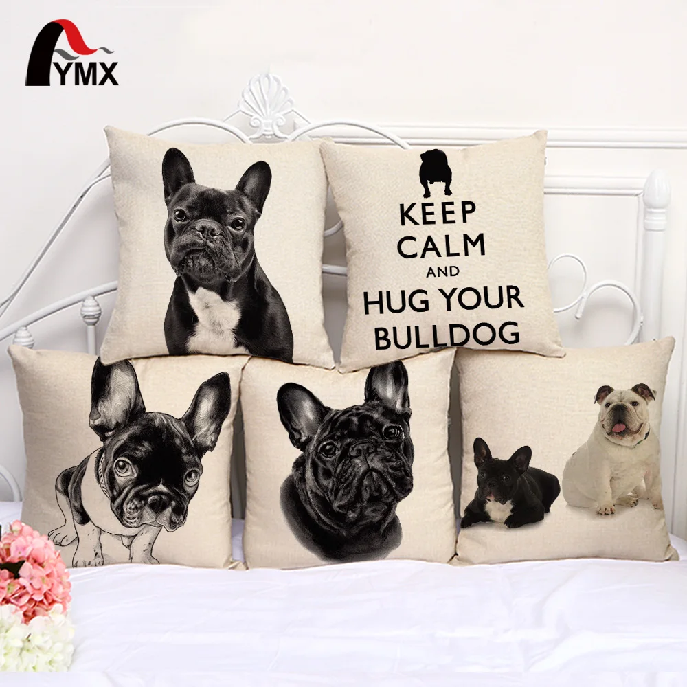 Наволочка из хлопка и льна оптовая продажа|cushion cover|cushion cover wholesalefrench bulldog dogs |