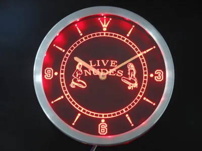 

nc0255 OPEN Live Nude Exotic Dancer Bar Beer Neon Light Signs LED Wall Clock