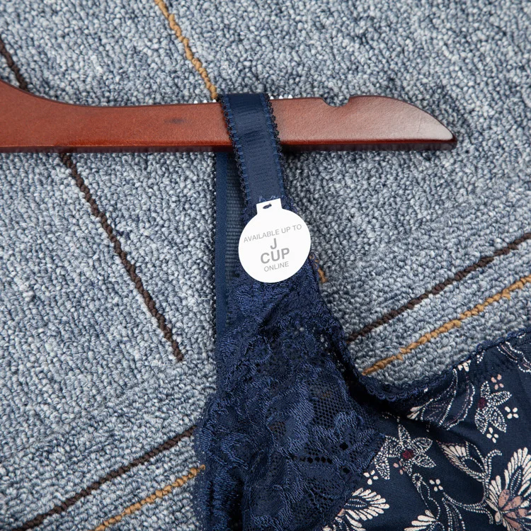 Плюс размер женский полный охват на косточках кружевная Цветочная вышивка