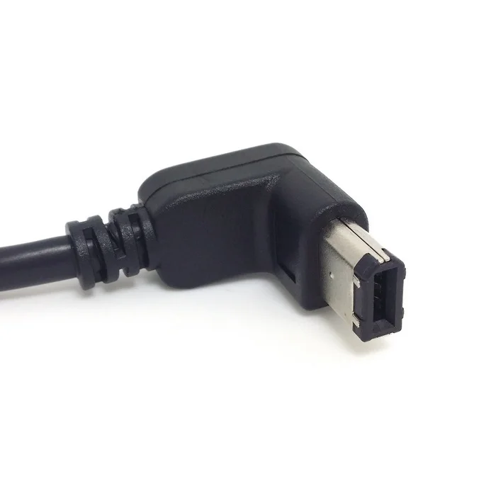 Deep Well IEEE 1394 Firewire 400 6pin 90 градусов вниз прямоугольный до прямой кабель для передачи