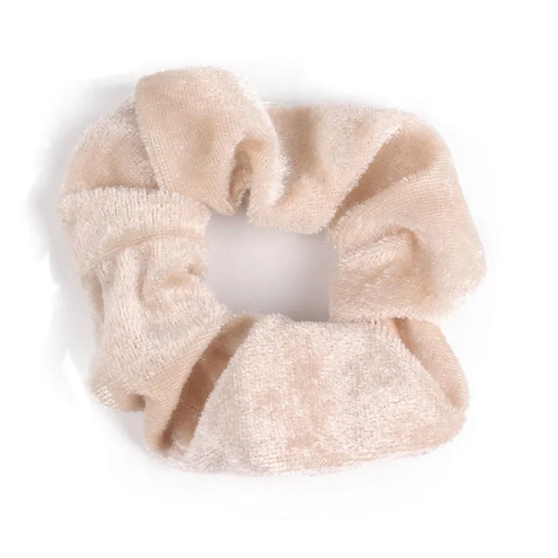Beige 10 шт. гладкие бархатные резинки для волос для девочек женские эластичные шарфы для волос резиновые ленты аксессуары резинки для волос - Цвет: Beige