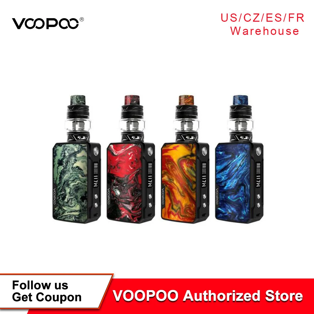 VOOPOO DRAG MINI 117 Вт бокс-мод 5 мл Uforce T2 Tank P2 N1 сменная катушка обновленная прошивка мод