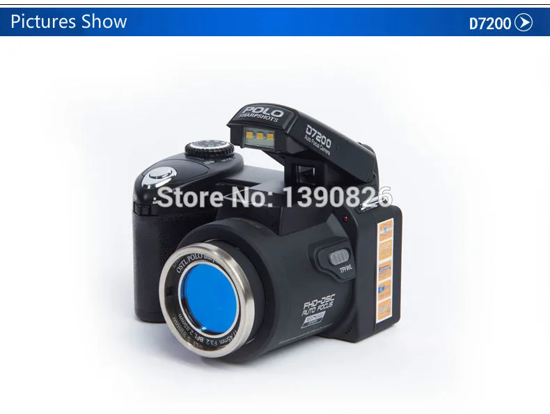 Цифровая камера POLO sharpshot D7200 HD 24X телефото широкоугольная микро литиевая батарея с