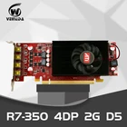 VEINEDA многоэкранная карта R7 350 2 ГБ GDDR5 128 бит PCI Express 2,0 4DP для низкопрофильного ПК поддержка 4 режима дисплея