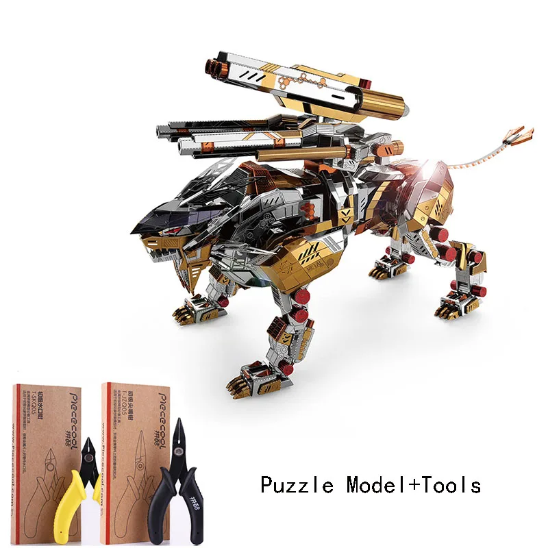 Model With Tools 10 шт. 323 ломтик компонентов 3D DIY металлический стереоскопический ревущий Лев животное собрать модель головоломки Коллекция игрушек подарки - Цвет: Model With Tools