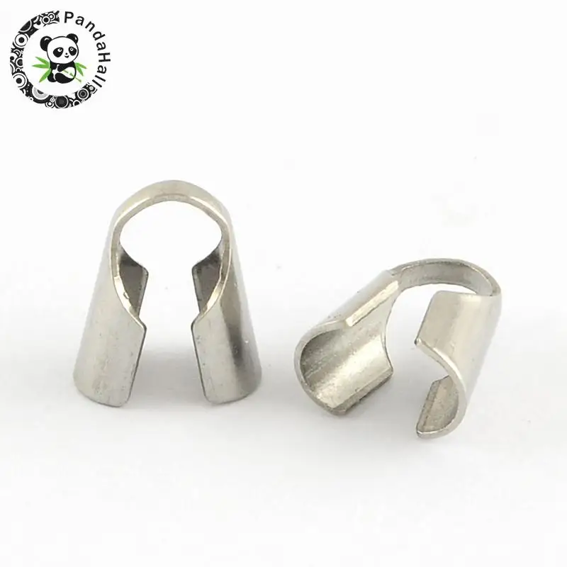 

200pcs Stainless Steel Flat Round Bead Tips Terminators for jewelry making Connector, Stainless Steel Color, 9.5x5mm