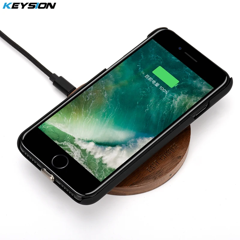 KEYSION Беспроводное зарядное устройство приемник чехол для iPhone 7 7 Plus 6 6s Plus QI качество PC матовый зарядная задняя крышка для iPhone7