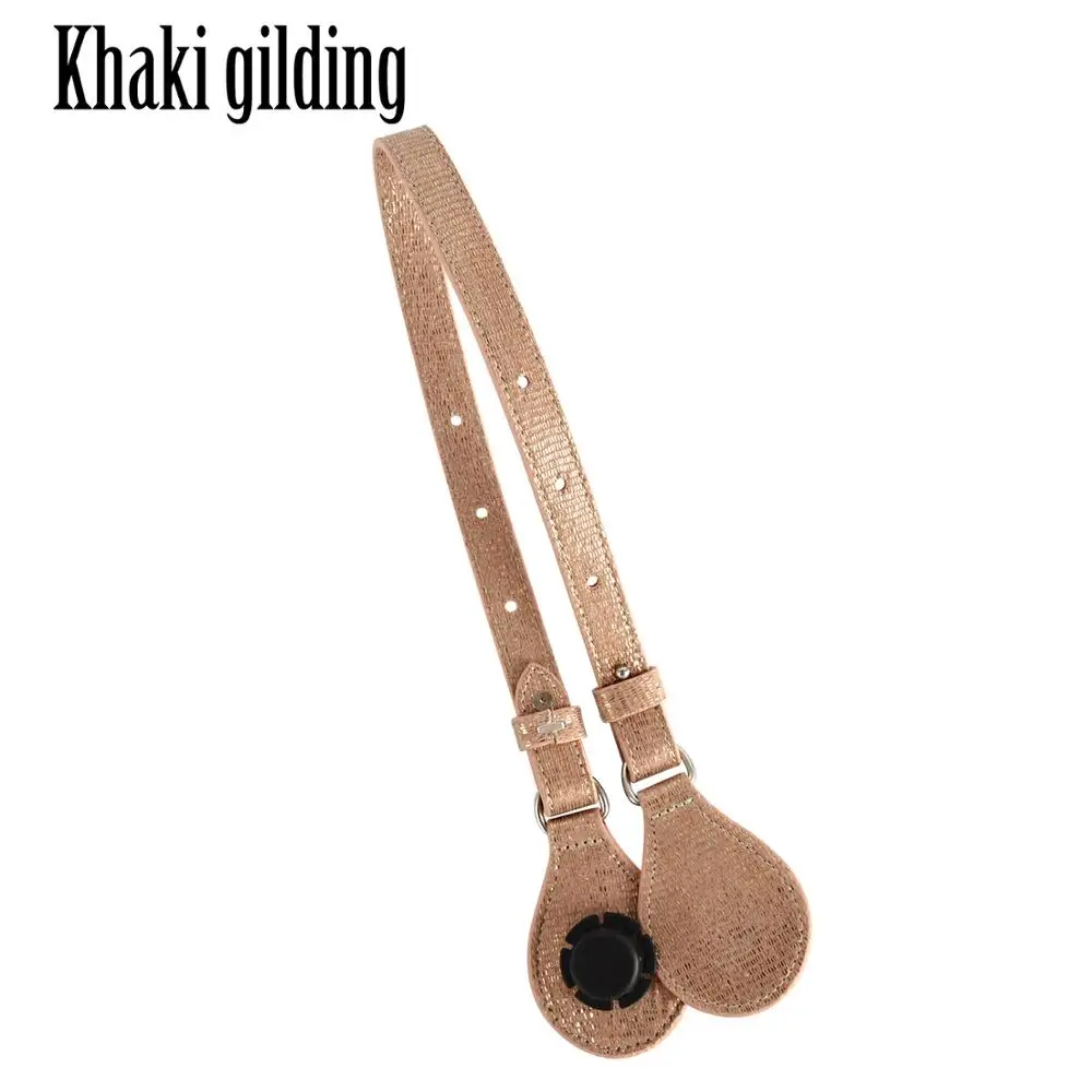 khaki gilding TANQU двунаправленный регулируемый по длине плоский край краски кожаный ремень ручка с падение для Obag O корзина ведро женская сумка O сумка - Цвет: khaki gilding