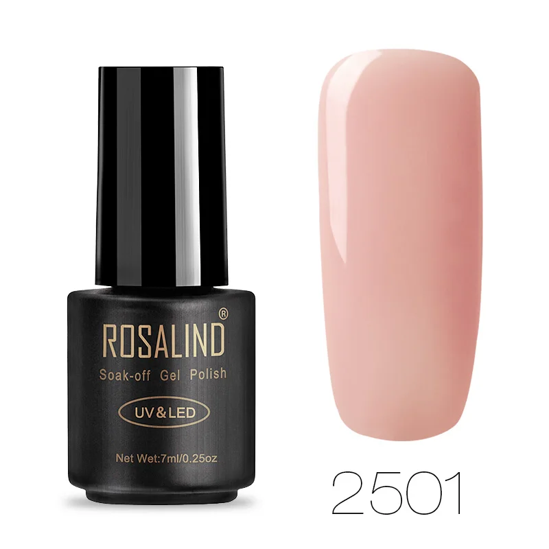 ROSALIND 7 мл Лак для ногтей великолепный цвет Гель-лак для ногтей Vernis полуперманентное верхнее покрытие Базовое покрытие Гель-лак для ногтей Гель-лак - Цвет: 2501