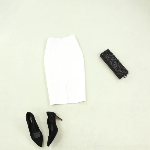 skirt Комплект для женщин; сезон весна-лето; Новинка; модный костюм на одной пуговице; короткая белая куртка; юбка с разрезом - Цвет: skirt