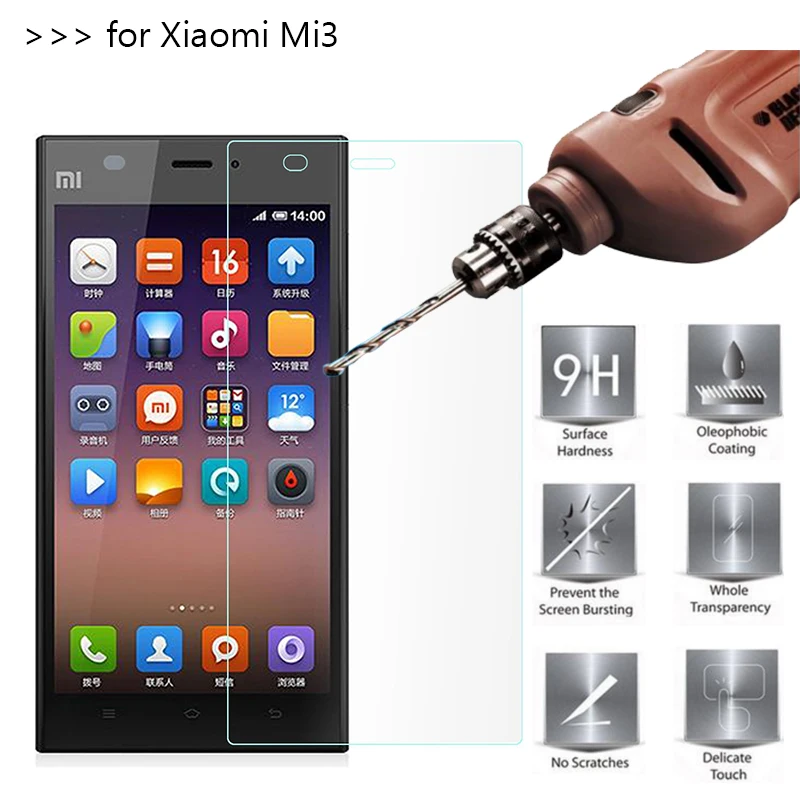 10 шт./лот премиум закаленное Стекло Экран протектор дляxiaomi M3 Mi3 для Xiaomi приложения