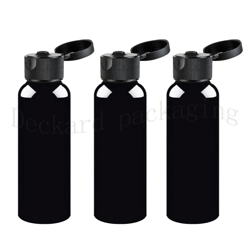 

40pcs 200ml black plastic bottle flip top cap,200cc cosmetics packaging containers with screw lids,Container for lotion shampoo