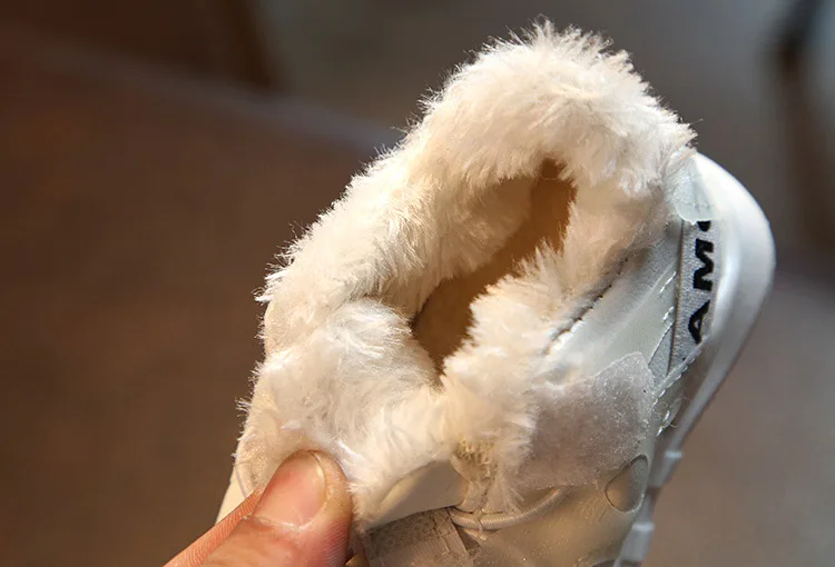 2018 зимние детские кроссовки плюшевые теплые хлопковые туфли для маленьких