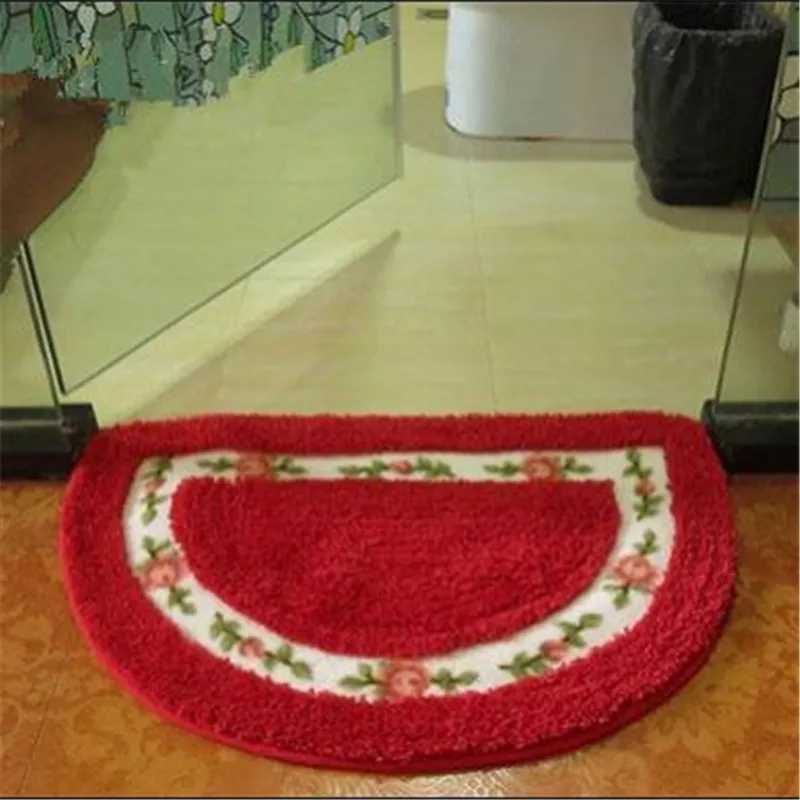 1 шт. роскошный жаккардовый коврик с полукруглым цветком для спальни