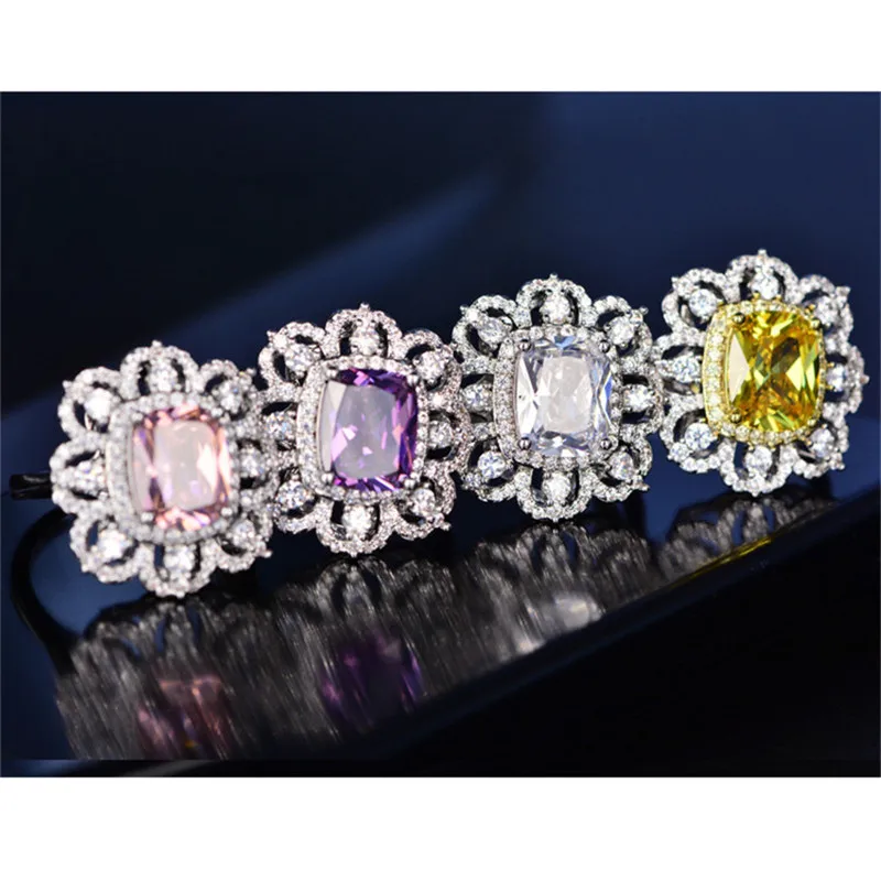 Женское кольцо из серебра 925 пробы с крупным фианитом|Кольца| |