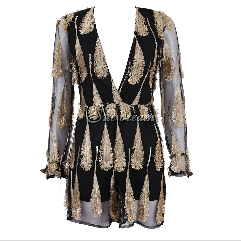 2017 летнее Новое Женское с длинным рукавом глубокий v образный вырез сексуальное