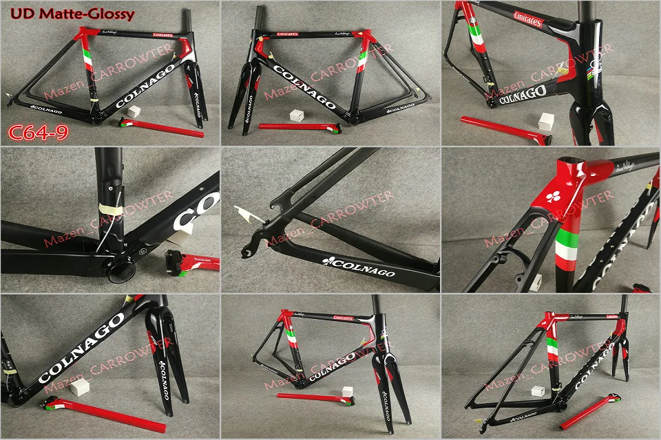 T1100 UD Team Emirates Colnago C64 карбоновая рама+ руль+ седло+ клетки для бутылок+ 50 мм карбоновый комплект колес Novatec A271 ступицы