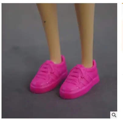 one pair shoes B ; новейшая модель; Босоножки на каблуке; обувь на плоской подошве; яркие аксессуары; Модный чехол; обувь для куклы Барби; 1/6 - Цвет: one pair shoes B