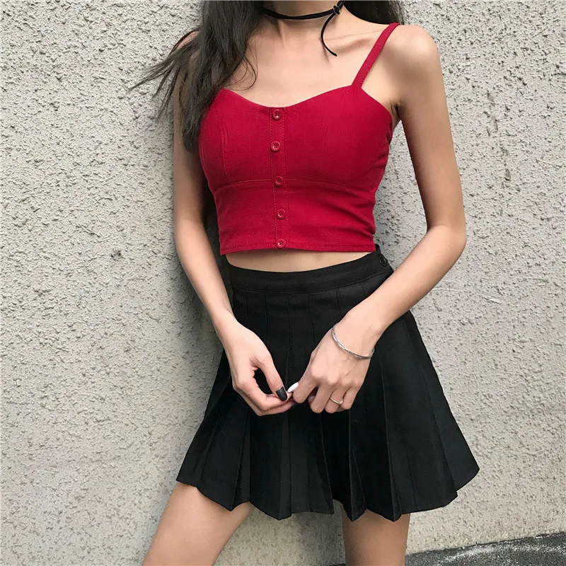 Топы с нагрудным подкладом ремень жилет женский 2019 лето новая Корейская версия