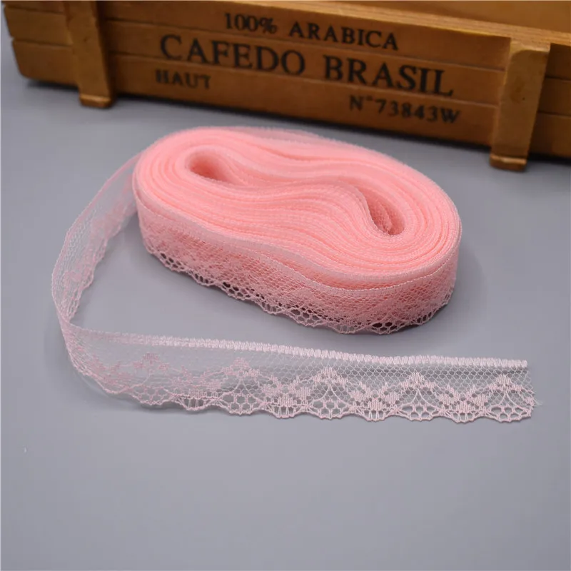 Shell pink 10 ярдов кружево, лента, тесьма 20 мм широкая отделка ткани DIY вышитые свадебные сетки шнур для шитья украшения африканская кружевная ткань - Цвет: Shell pink