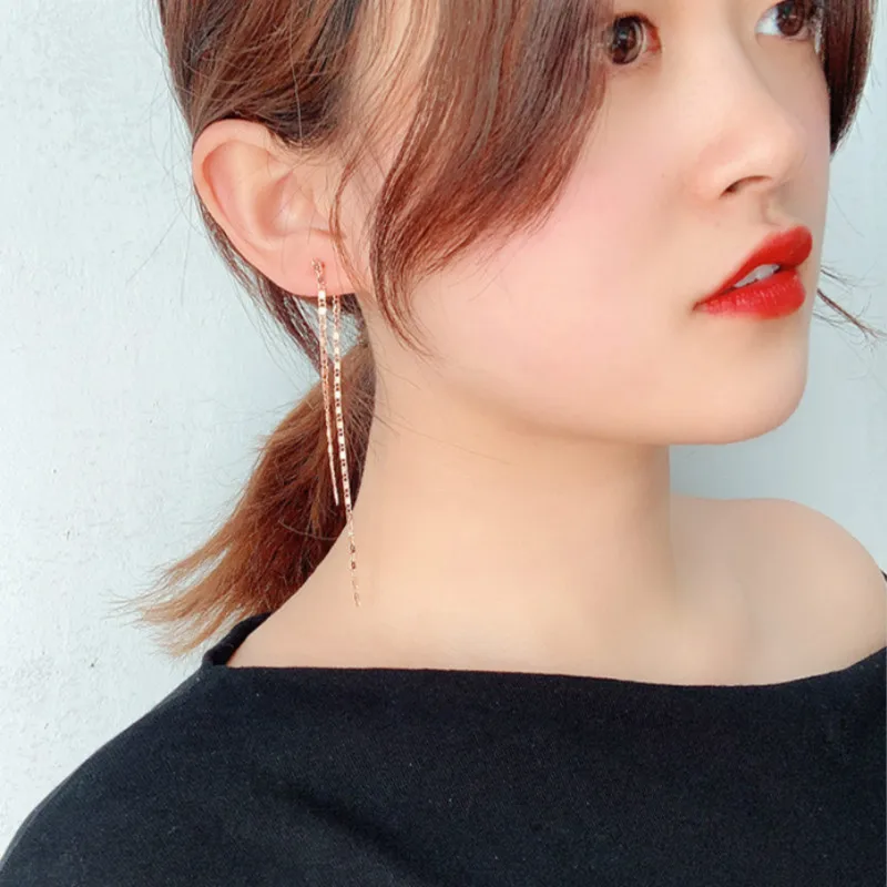 2019 новый дизайн длинные женские серьги с кисточками корейские сексуальные