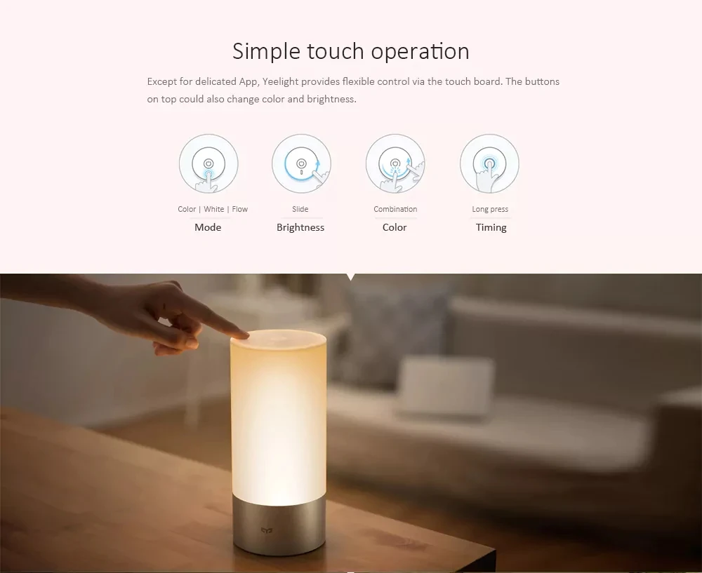 Xiao mi Bluetooth wifi Крытая кровать свет для mi jia mi home приложение умный свет прикроватная лампа 16 миллион цветов свет сенсорный контроль Горячий