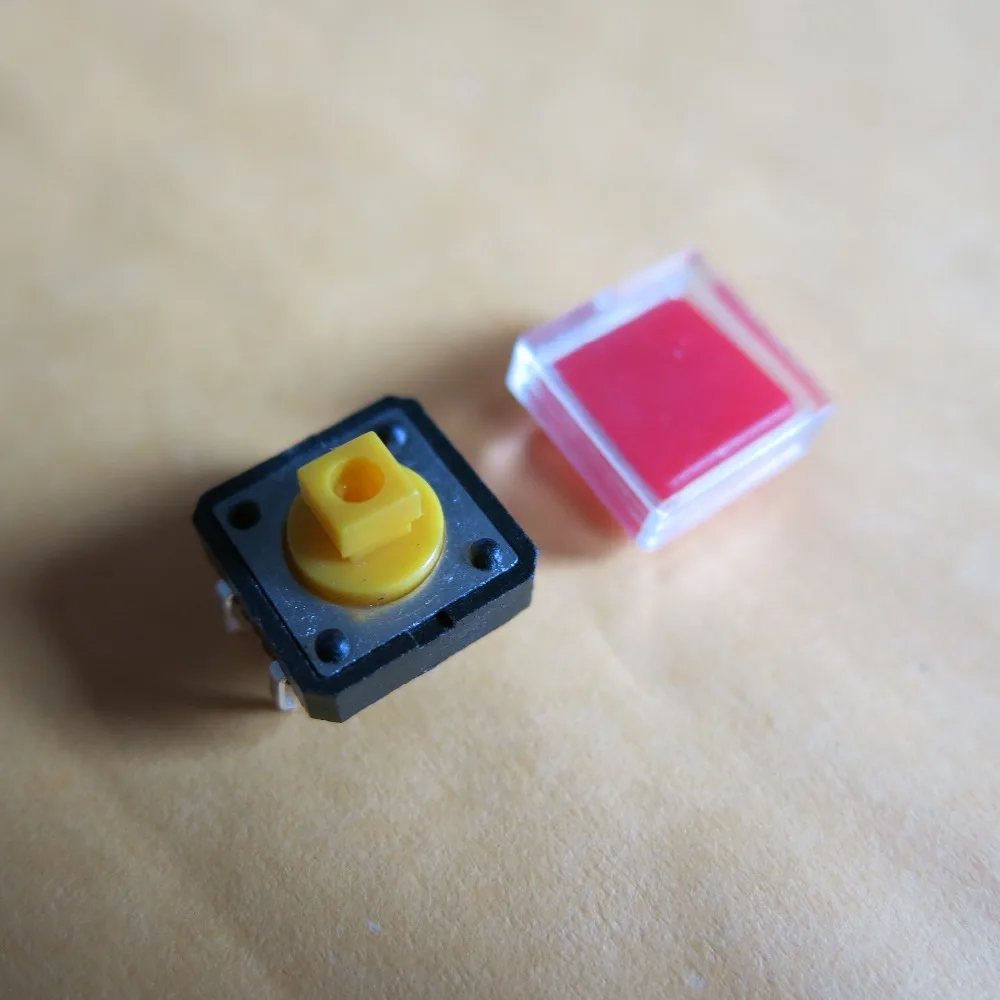 100 шт./лот красная Квадратная Крышка для кнопочного сенсорного переключателя 12*12