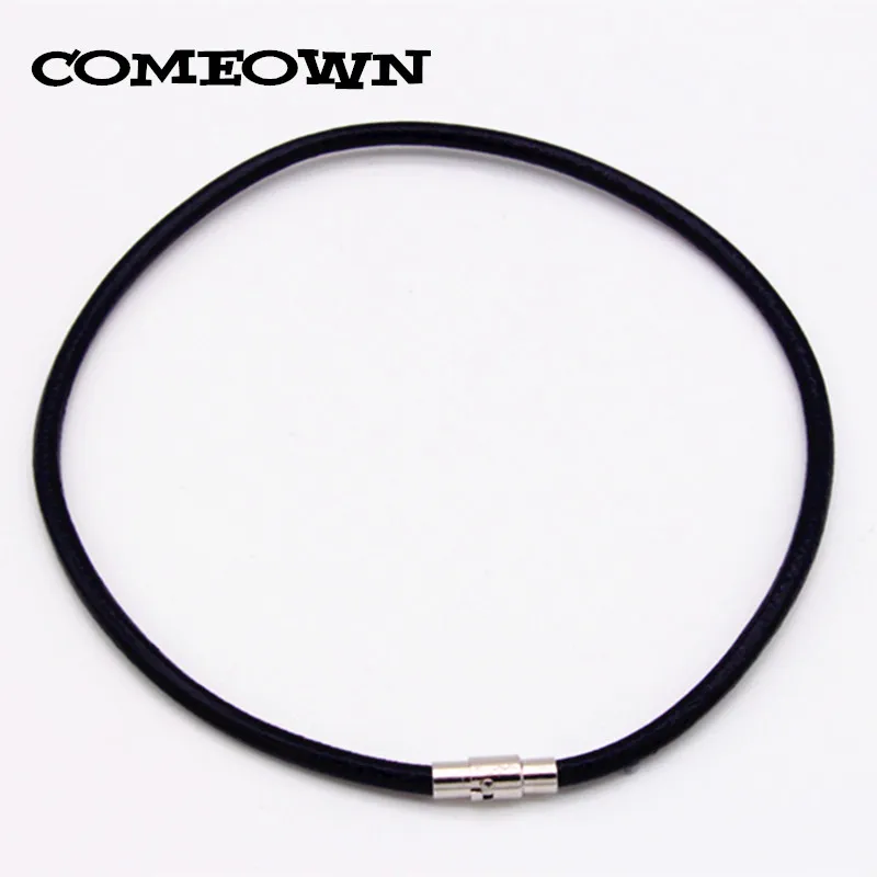 COMEOWN (12&quot-30&quot) 10Pcs/lot 4mm Black Genuine Leather Cord Necklace with Magnetic Clasps DIY Jewelry Findings | Украшения и