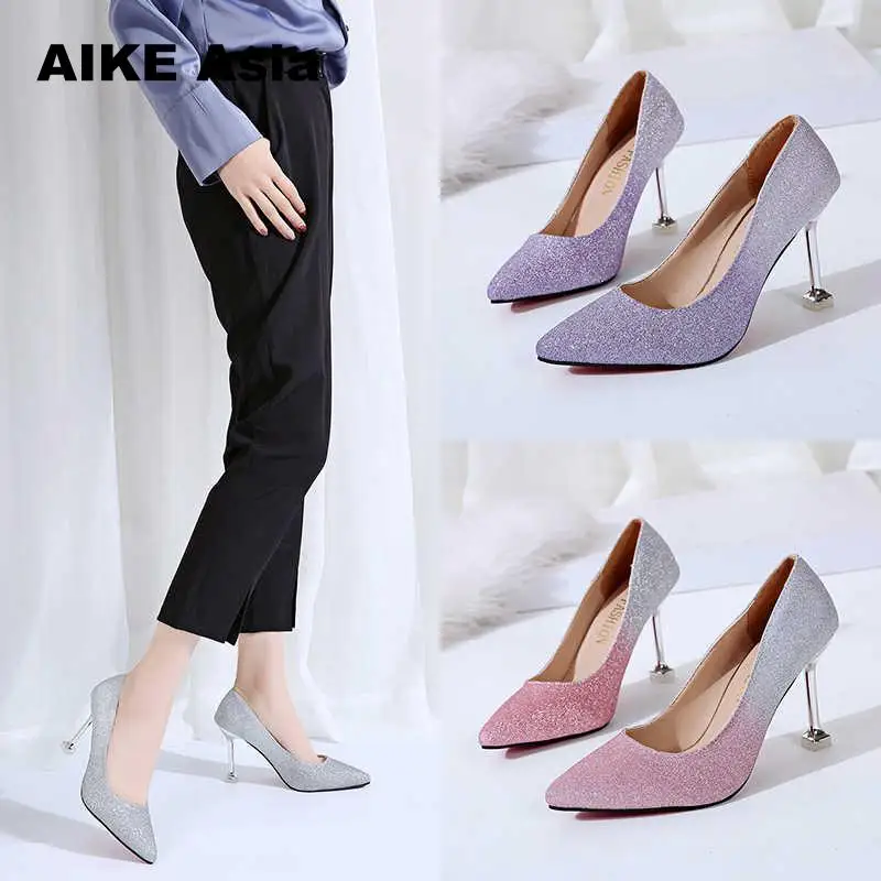 Женские туфли лодочки на высоком каблуке с пряжкой и ремешком острым носком