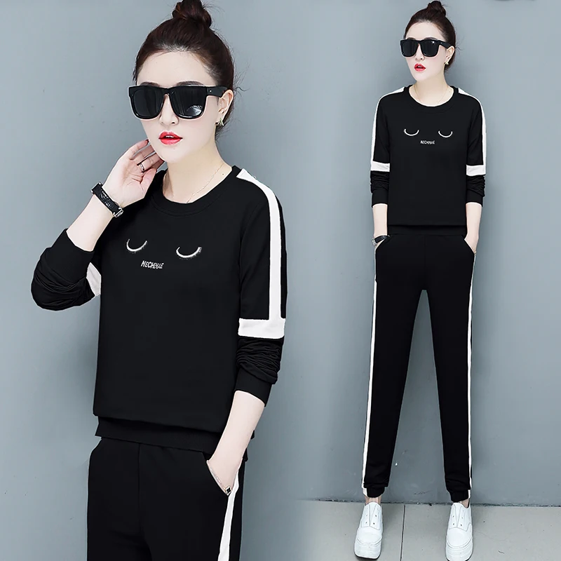 Женский модный повседневный костюм весна 2019 пуловер свитер хлопковая спортивная