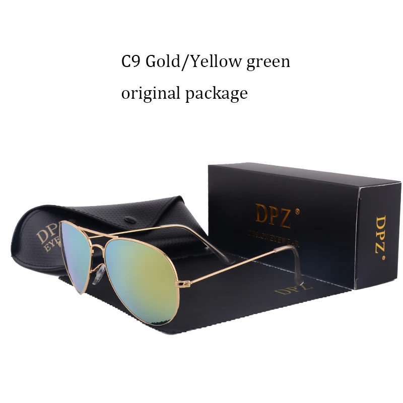 DPZ NEW Glass lenses Gradient women sunglasses men 58mm 3025 Mirror G15 Gafas hot rayeds Brand sun glasses UV400 with case
