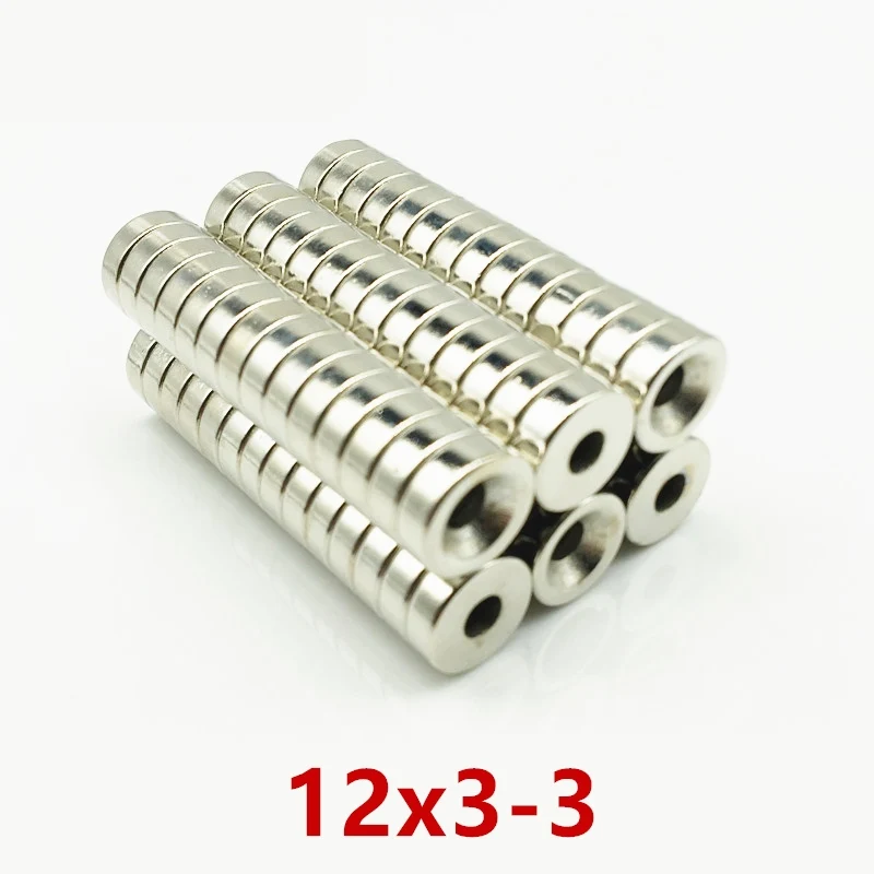50/100 шт 12x3-3mm потайные Неодимовые Магнитные 12x3 отверстия 3 мм маленькие круглые N52 супер мощная магнитная 12*3