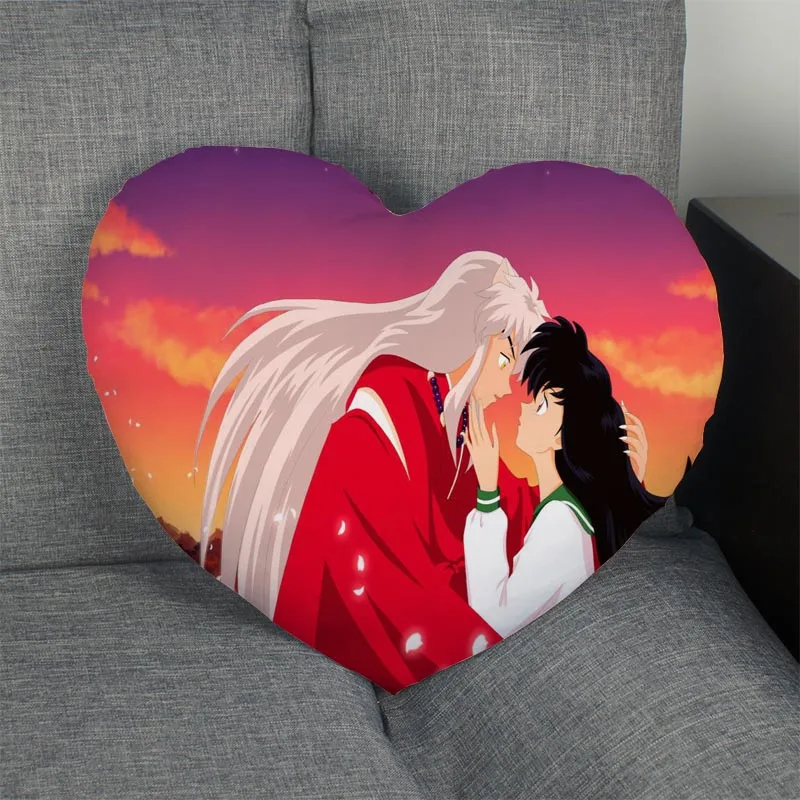 Новое поступление Заказная Наволочка на молнии крышка Inuyasha подушка в форме сердечка размер 41 х36 см, 47x42 см - Цвет: Pillowcase