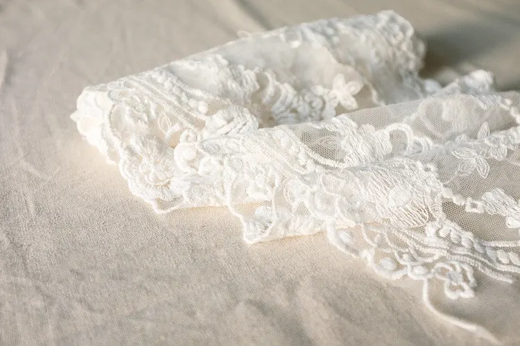 Кружевная ткань цвета слоновой кости винтажная хлопковая кружевная отделка