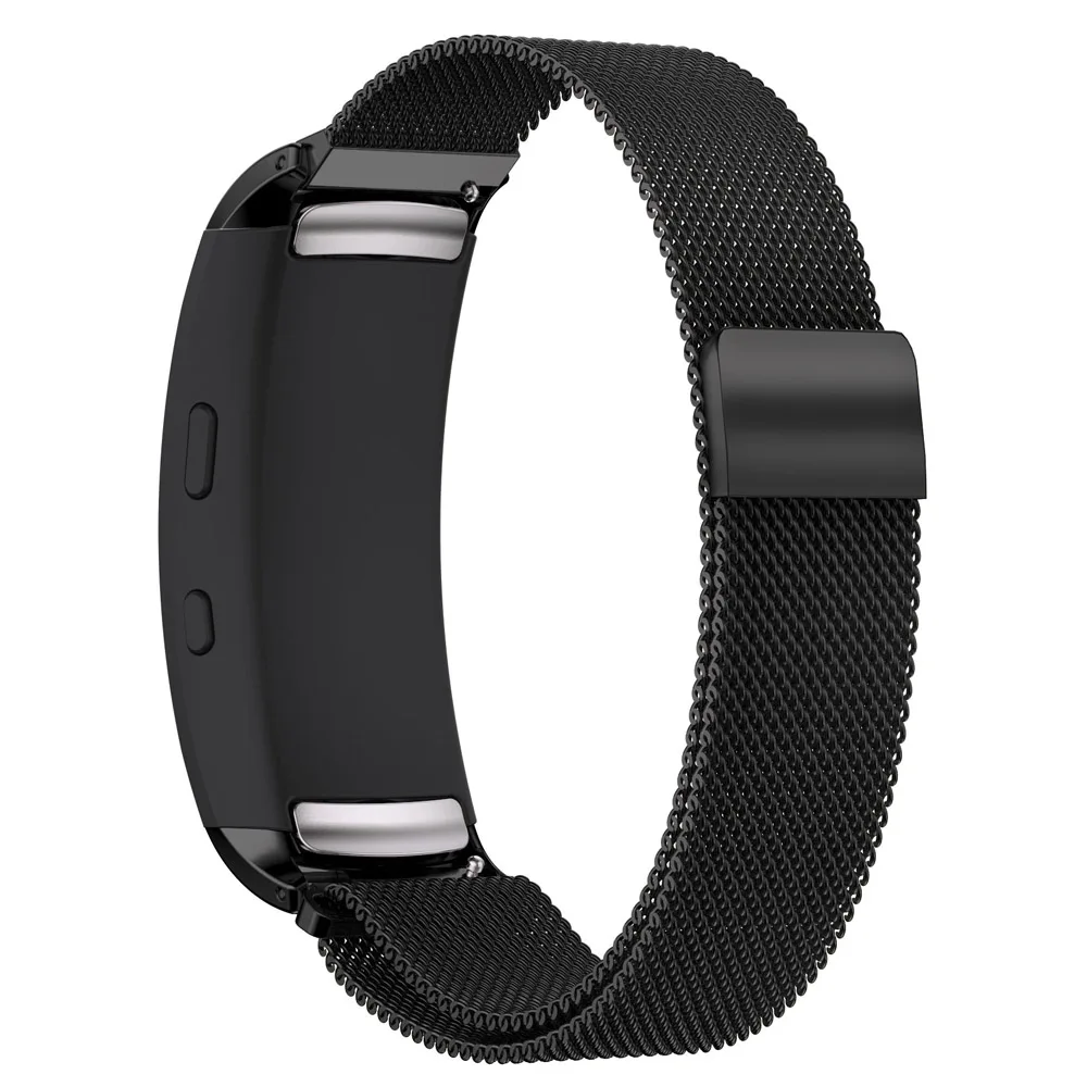 Для samsung gear fit2 Смарт-часы 18 ремешок для часов, мм миланские браслеты из колец сменный Браслет для samsung gear fit2 ремешок для часов - Цвет ремешка: Черный