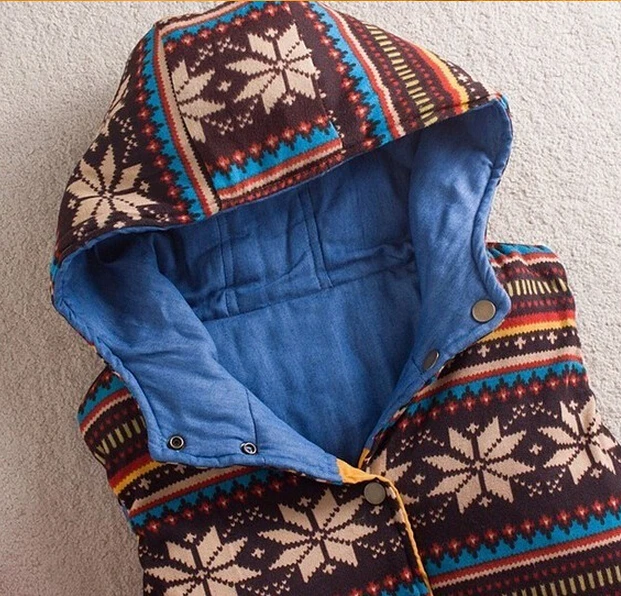 

LET-SETTING Winter vest new fashion double-sided wear down cotton pocket vest hoodie large size women jacket