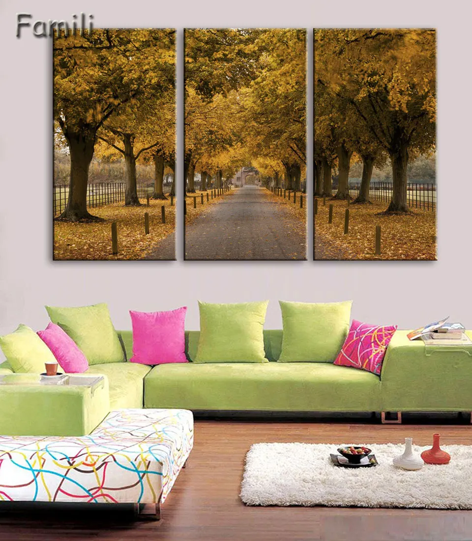 3 шт. декоративная настенная Картина на холсте снежная дорога|canvas painting|picture