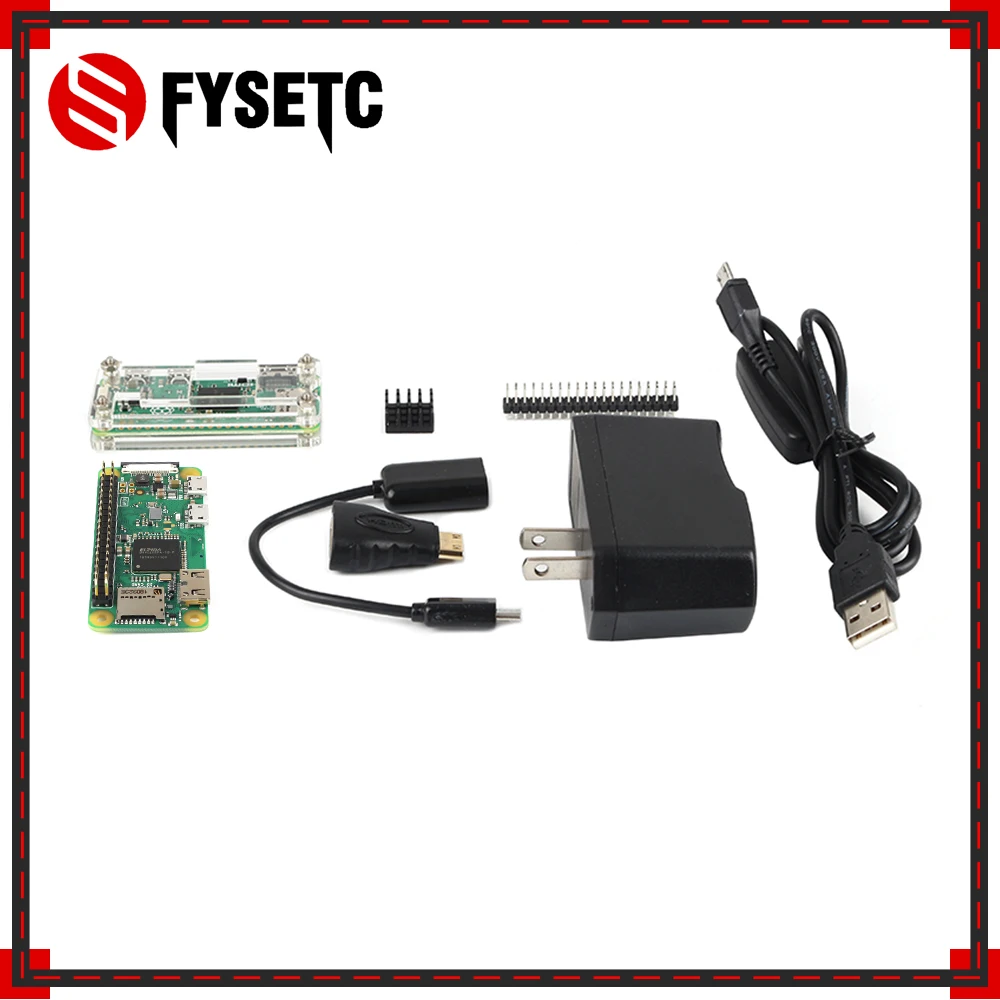 Raspberry Pi Zero WH Kit + акриловый корпус адаптер питания головка GPIO HDMI 5 В 2 А Блок США МП