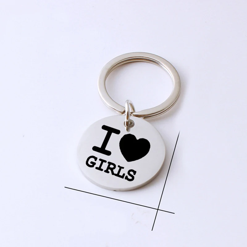 I Love Girls ручная штампованная цепочка для ключей Sisters Gift брелок мужчин и женщин