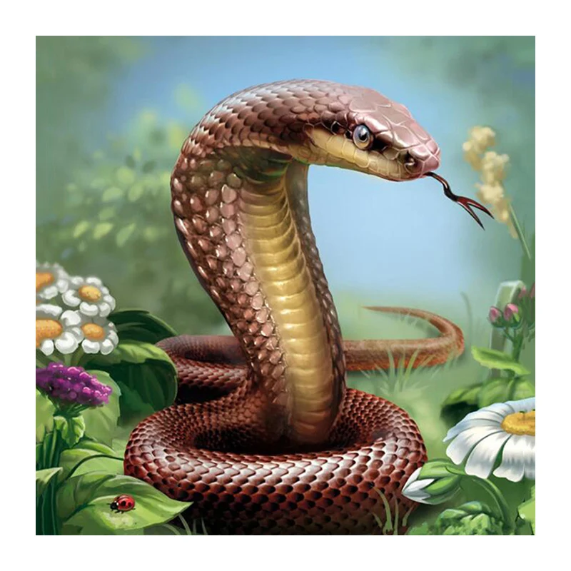 

5D DIY Diamond painting cobra animal Full square/Round drill Diamond embroidery Cross Stitch Rhinestone Mosaic F26