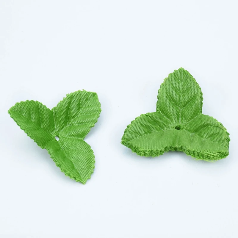green leaf 100 шт рождественские украшения для дома, свадьбы, искусственные растения, подарки, коробка для конфет, скрапбук, поддельный лист - Цвет: green leaf